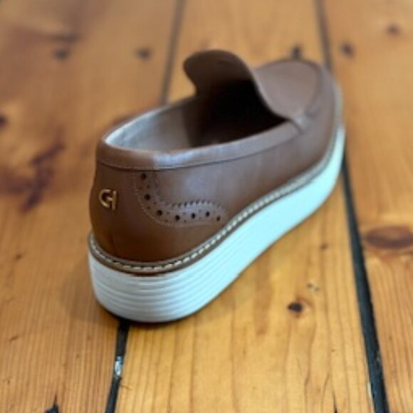 Cole Haan Women's 7.5B PRE-OWNED CARAMEL ORIGINAL Grand Platform Venetian Loafer - Picture 4 of 7